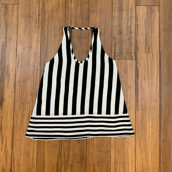 Classic black and white striped silk blouse - Picture 2 of 6